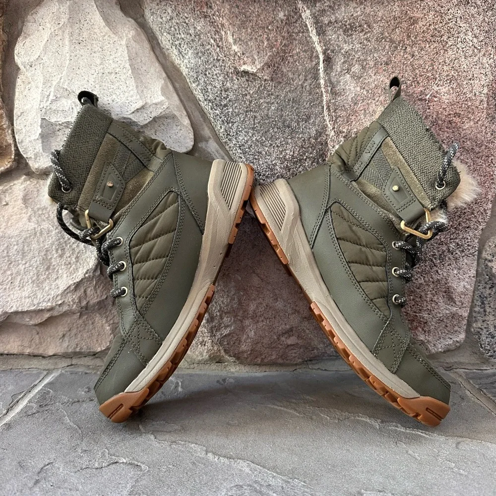 Columbia Boots Meadows Shorty Omni Heat 3D Winter In Army Green Mid Calf